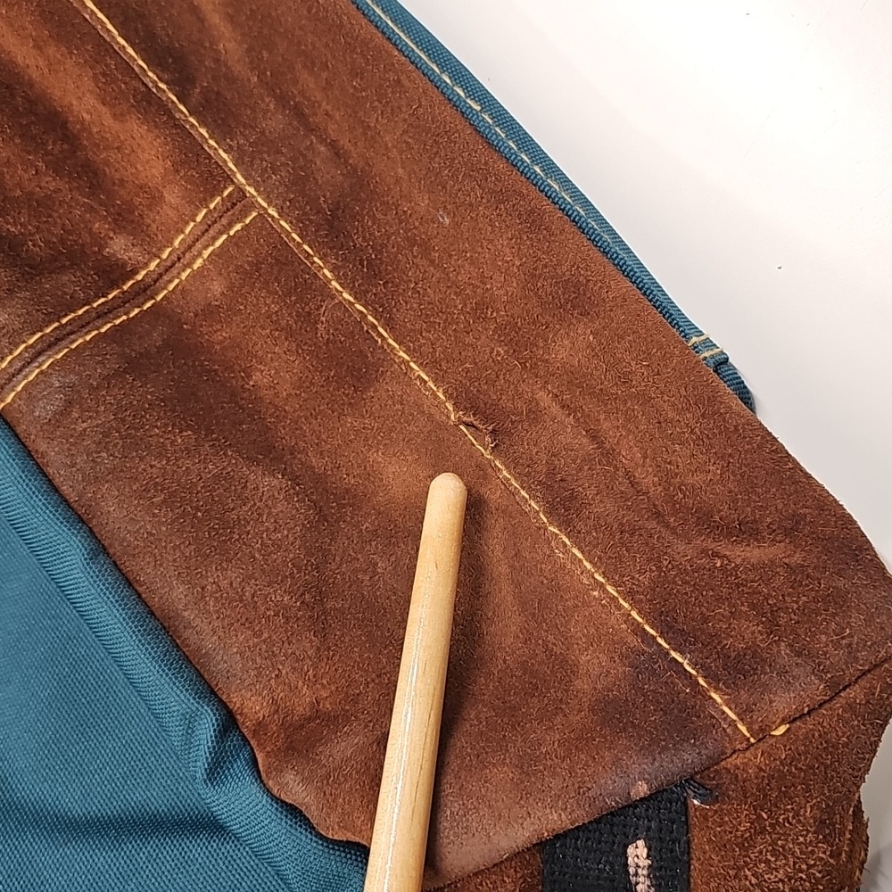 Esprit Teal Rough & Ready Vintage Backpack, Brown Suede Bottom - Picture 8 of 13